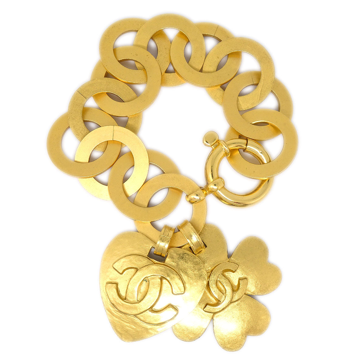 image of Chanel 1995 Heart Clover Bracelet Gold 95P