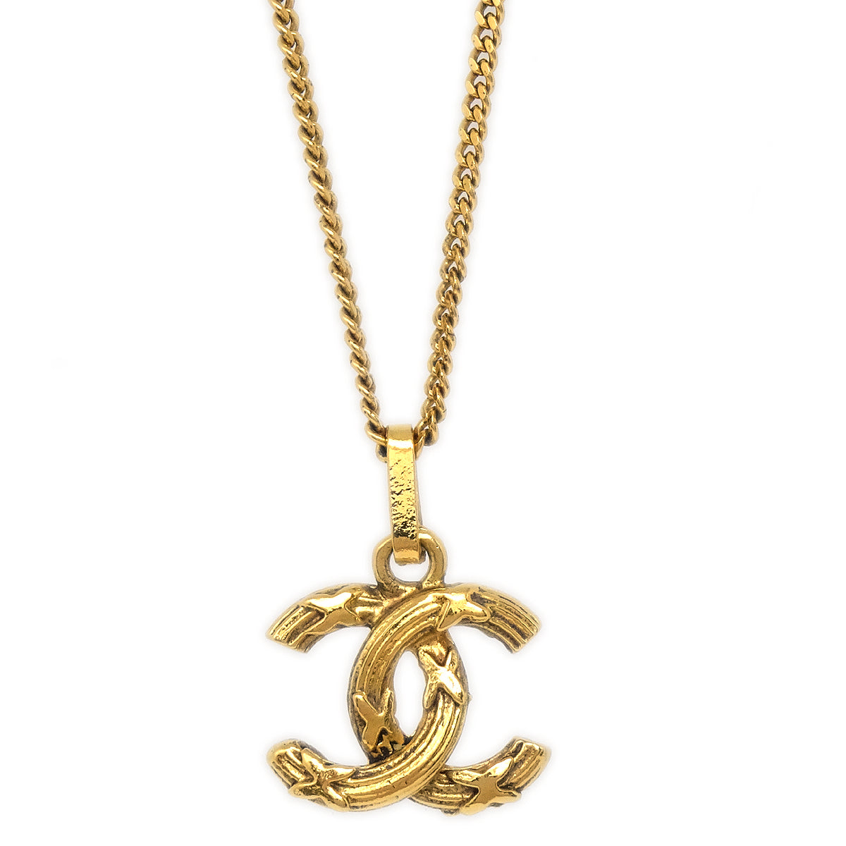 image of Chanel Mini CC Gold Chain Pendant Necklace