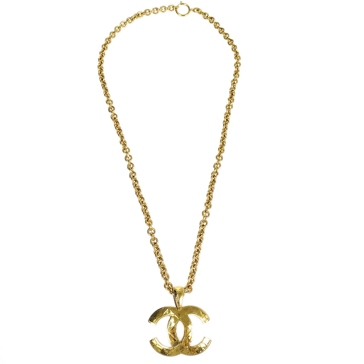 image of Chanel Gold Chain Pendant Necklace 94P