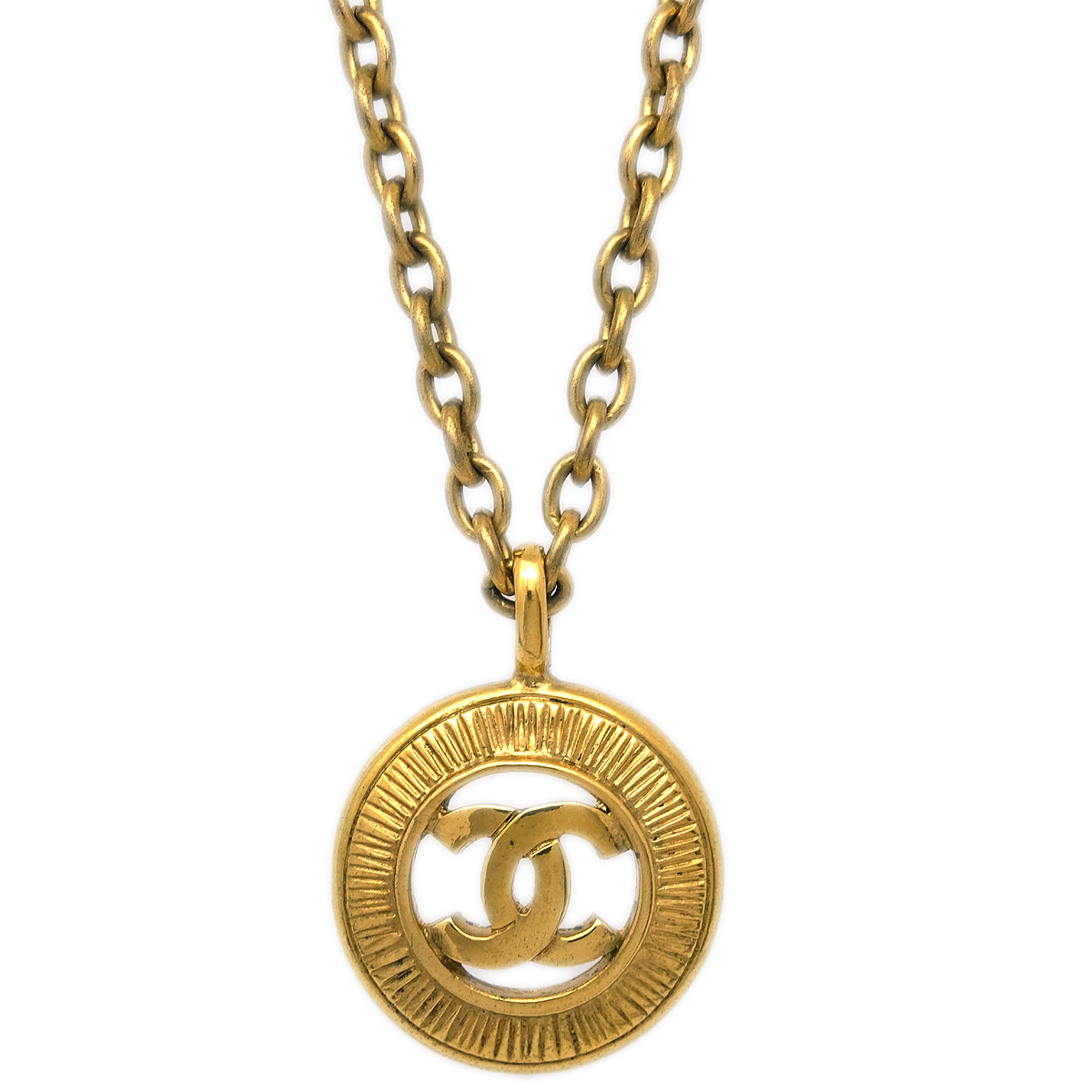 image of Chanel Medallion Gold Chain Pendant Necklace 3842