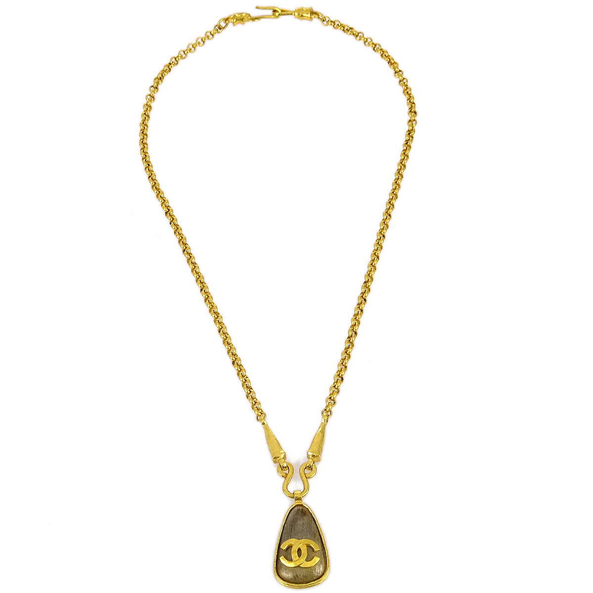 image of Chanel Gold Chain Pendant Necklace 97A