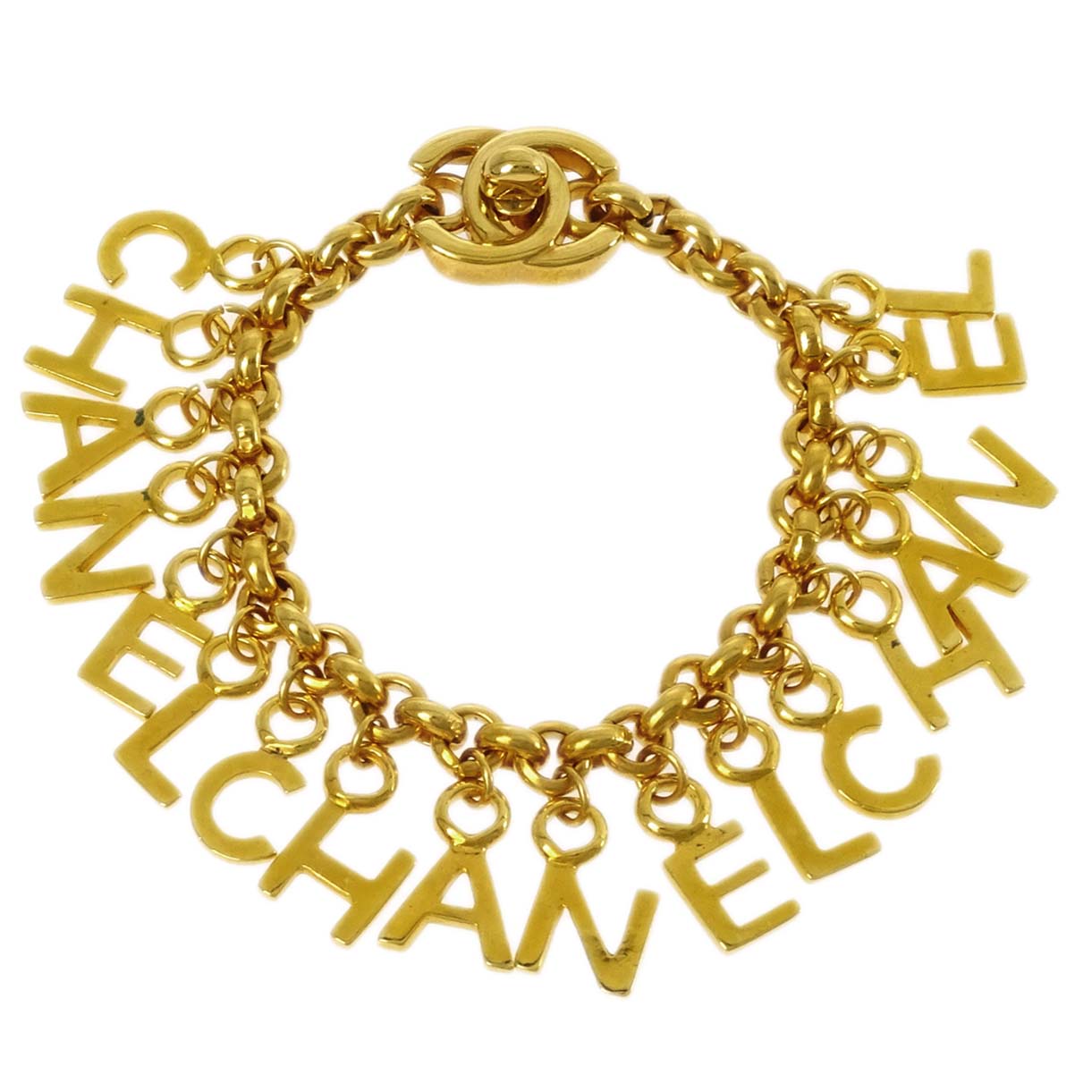 image of Chanel Turnlock Gold Chain Bracelet 96P