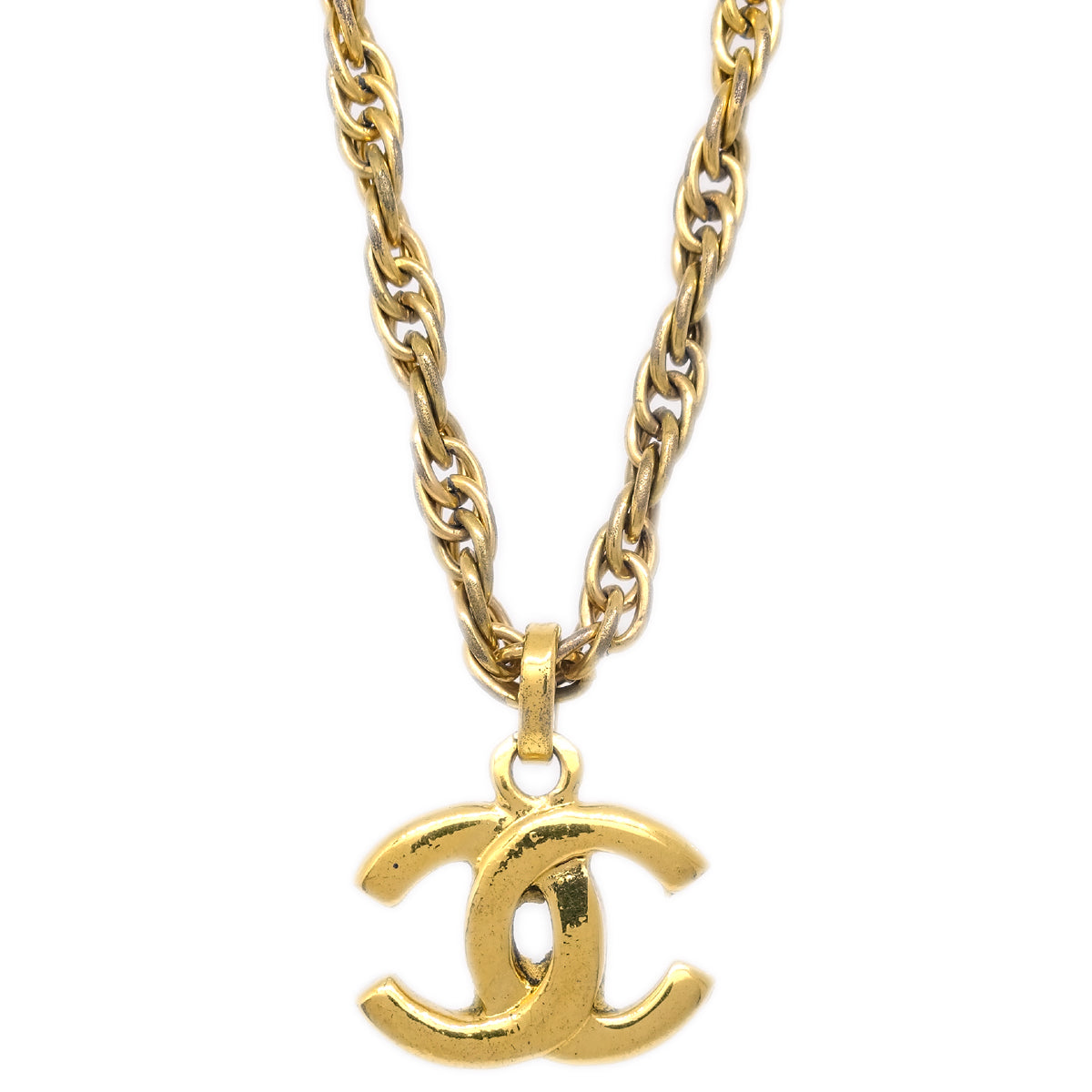 image of Chanel CC Chain Pendant Necklace Gold