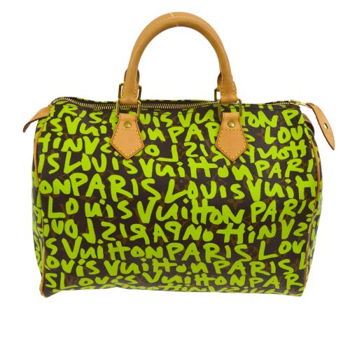 Louis Vuitton Speedy 30 Hand Bag Neon Neon Green Monogram Graffiti M93 Amore Vintage Tokyo