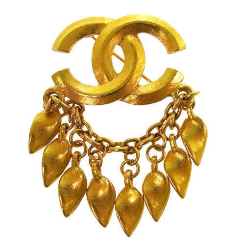 CHANEL Vintage CC Logos Fringe Brooch 