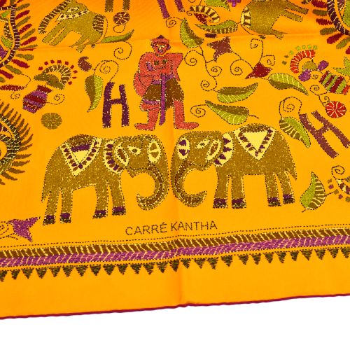 HERMES CARRE KANTHA Scarf Yellow