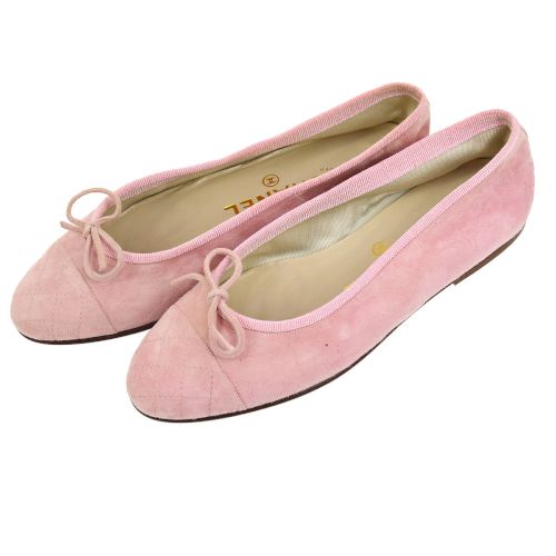 pink flat pumps