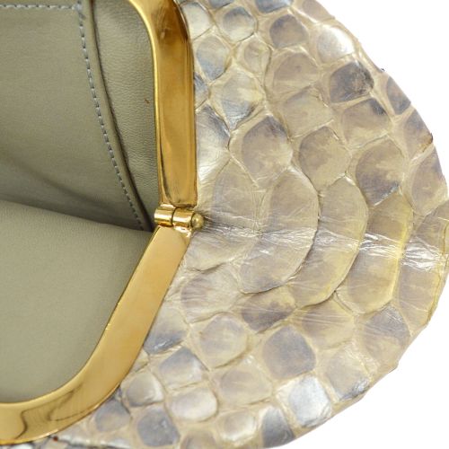 beige snakeskin clutch bag