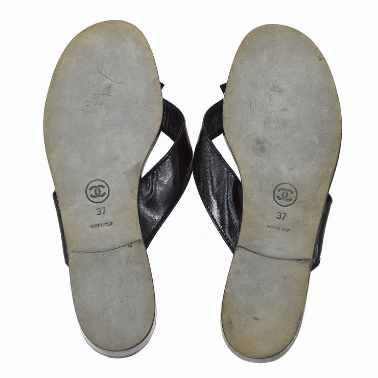 chanel cc turnlock sandals