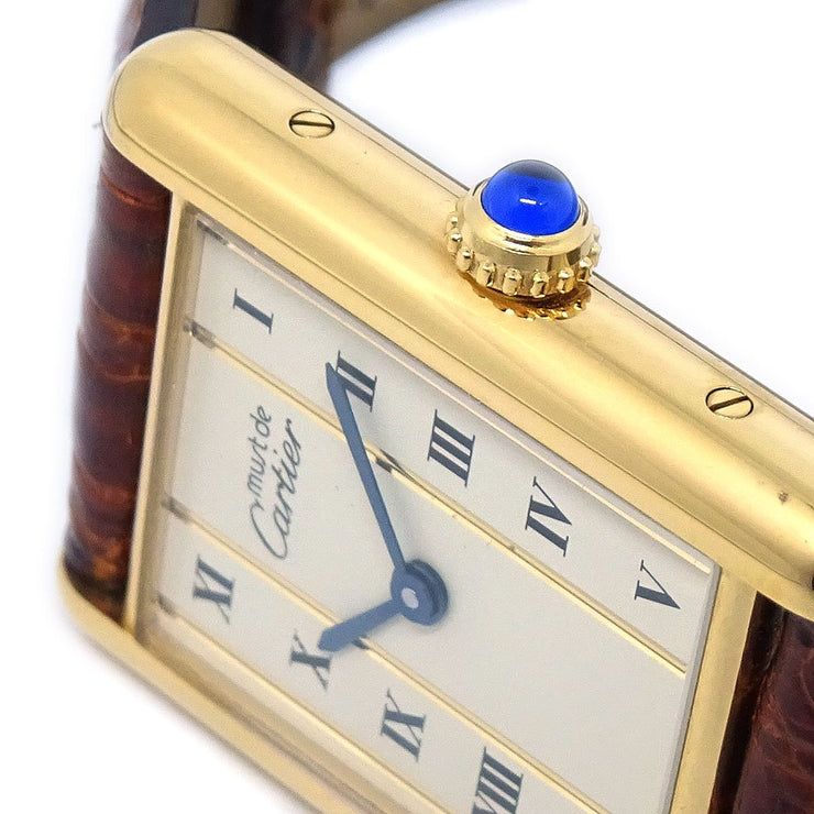 cartier tank vermeil quartz wrist watch