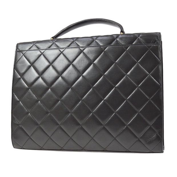 CHANEL Briefcase Business Hand Bag Black