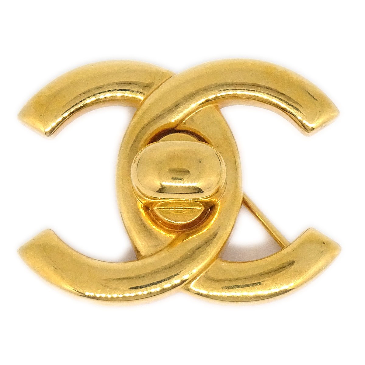 image of CHANEL 1996 CC Turnlock Brooch Small