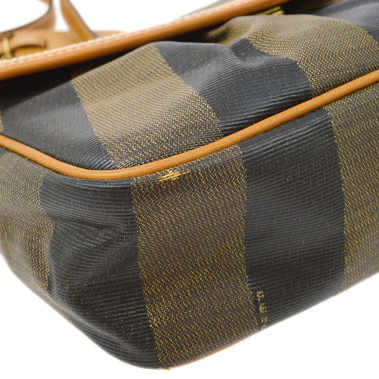 FENDI Pequin Pattern Shoulder Bag Brown