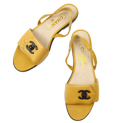 yellow chanel shoes