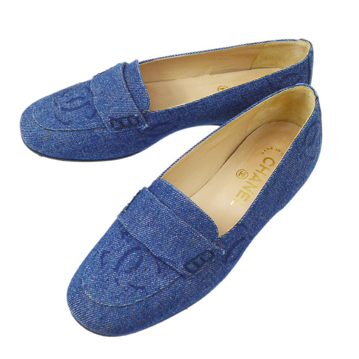 chanel denim loafers