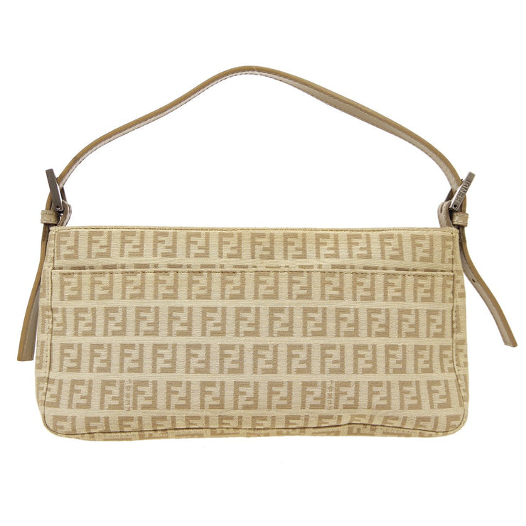 FENDI Zucchino Pattern Hand Bag Beige 