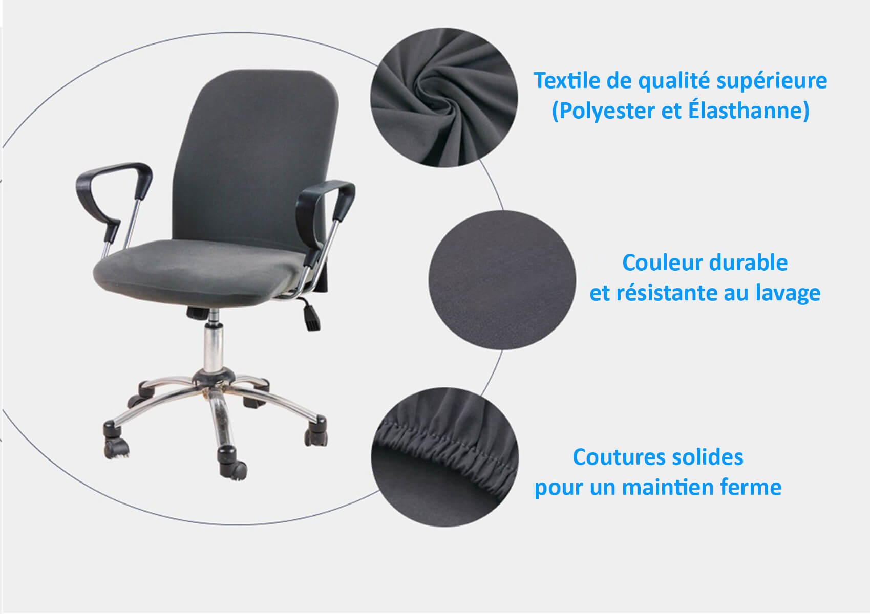 Caracteristiques et conseils entretien housse de chaise de bureau