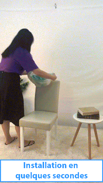 Animation installation facile de notre Housse de chaise grande taille velours extensible
