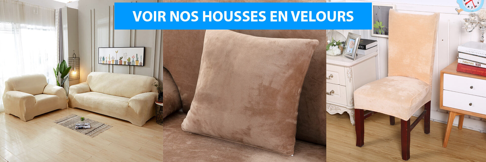 Housses de canapes, de chaises et de coussins en velours vintage