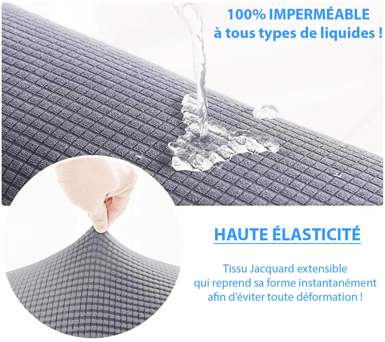 Protection etanche Housse de chaise impermeable tissu jacquard extensible