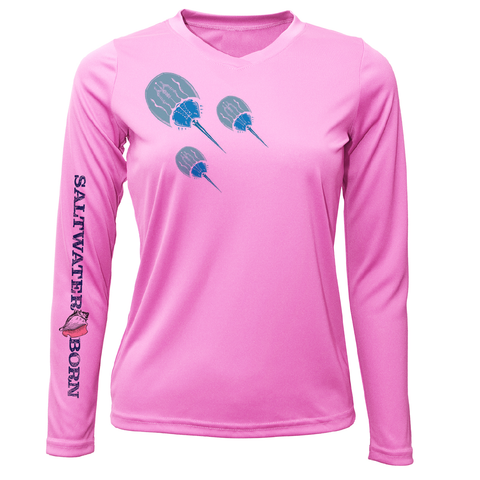 Blue Crab Wrap Women's Long Sleeve UPF 50+ Dry-Fit Shirt – Saltwater Born