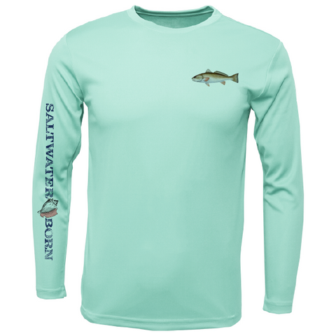 Trout on Chest Long Sleeve UPF 50+ Dry-Fit Shirt – Saltwater Born