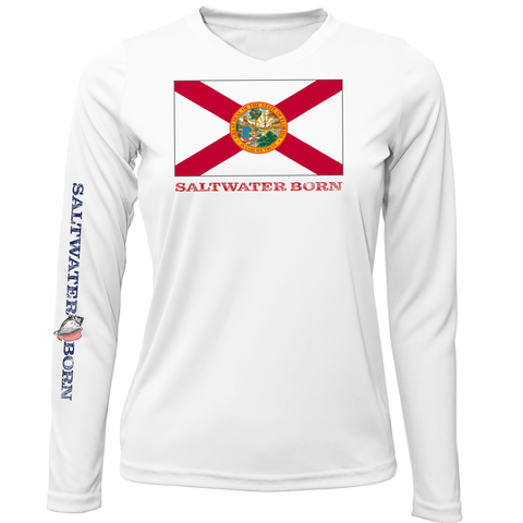 Key West, FL Florida Flag Long Sleeve UPF 50+ Dry-Fit Shirt – Saltwater Born