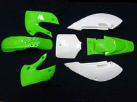 Fairing Kit Plastic Fender for Kawasaki KLX110 KX65 KLX 110 KX 65 Suzuki DRZ110 Chinese 110cc 125cc 140cc Pit Dirt Bike (Green+White)