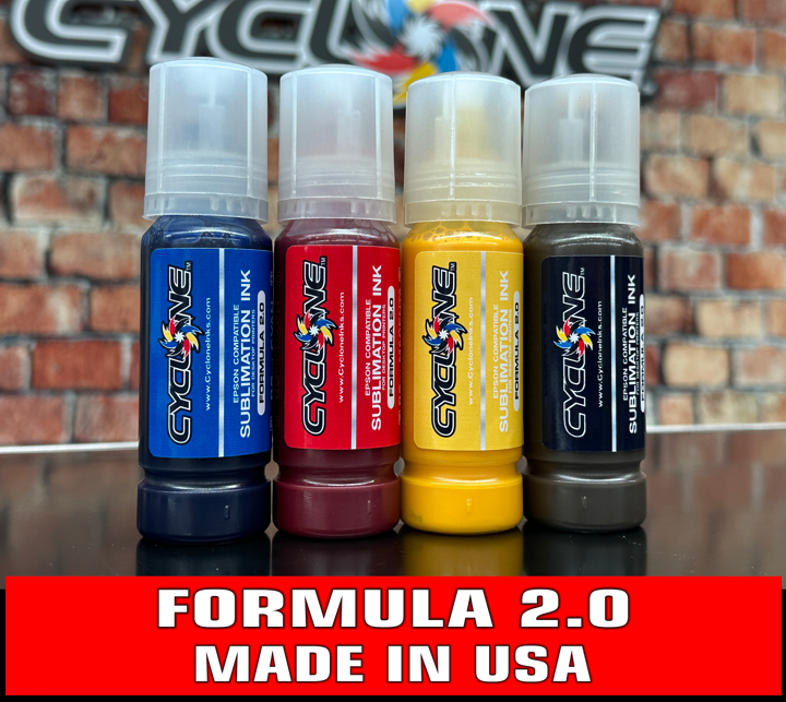 Cyclone 2.0 Sublimation Ink MADE IN USA - CMYK 85ml Bottle Set for EcoTank ET-16500