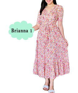 Brianna 3/4 Sleeves Maxi Dress - Pregnancy Dress Easy Access Nursing and Maternity Dress