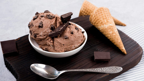 Chocolate Ice Cream, How to Add Ribbons to Your Hard Scoop Ice Cream