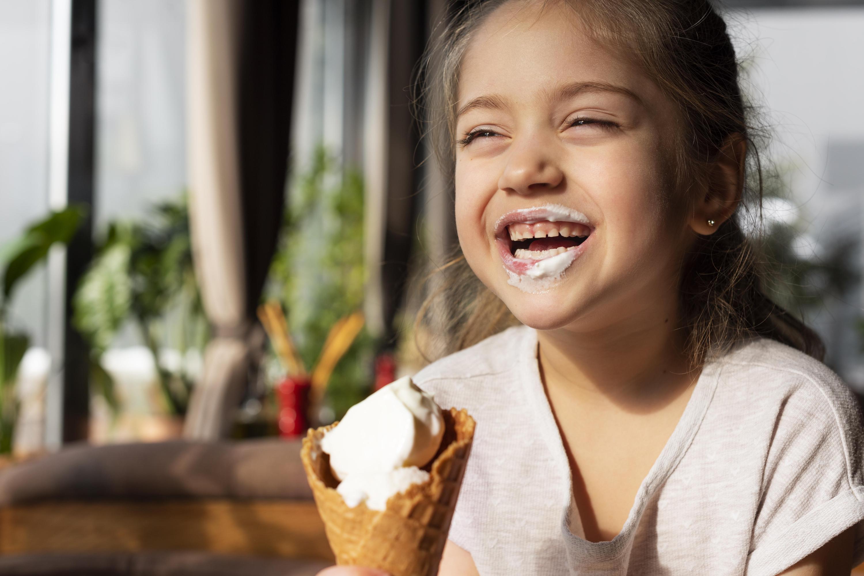 Girl Enjoying Ice Cream