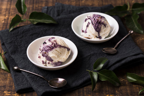 Blackberry Swirl Ice Cream, How to Add Ribbons to Your Hard Scoop Ice Cream