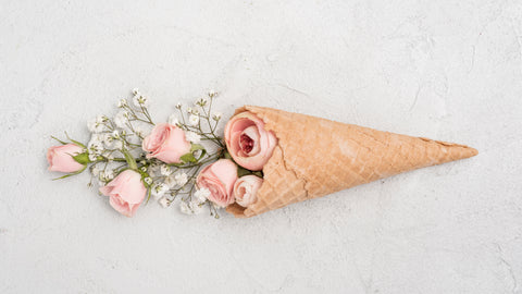 Roses in Waffle Cone, 5 Mother's Day Ice Cream Flavors to Feature in Your Ice Cream Shop