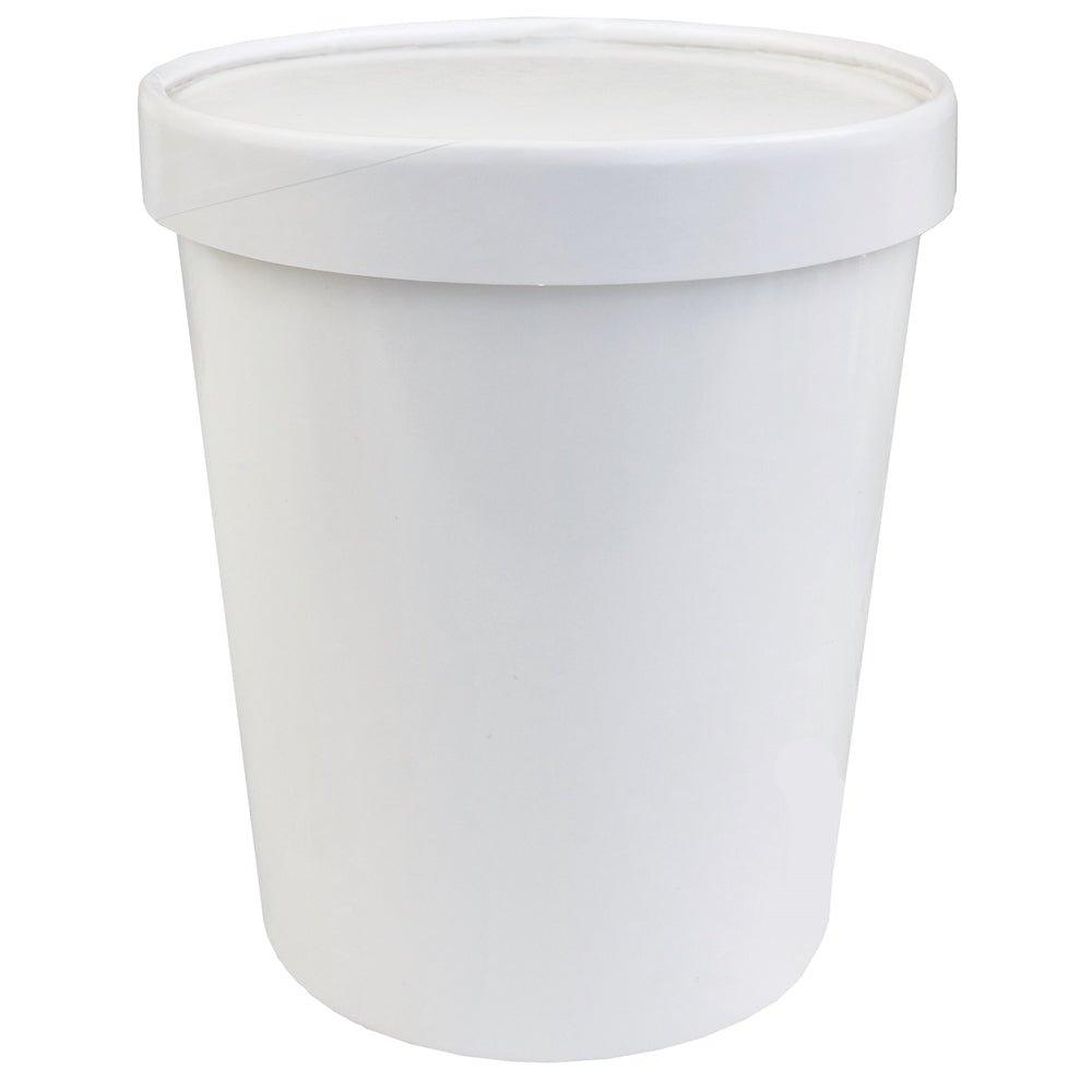 Comfy Package 32 oz. Paper Food Containers With Vented Lids, To Go Hot Soup  Bowls, Disposable Ice Cream Cups, White - 25 Sets