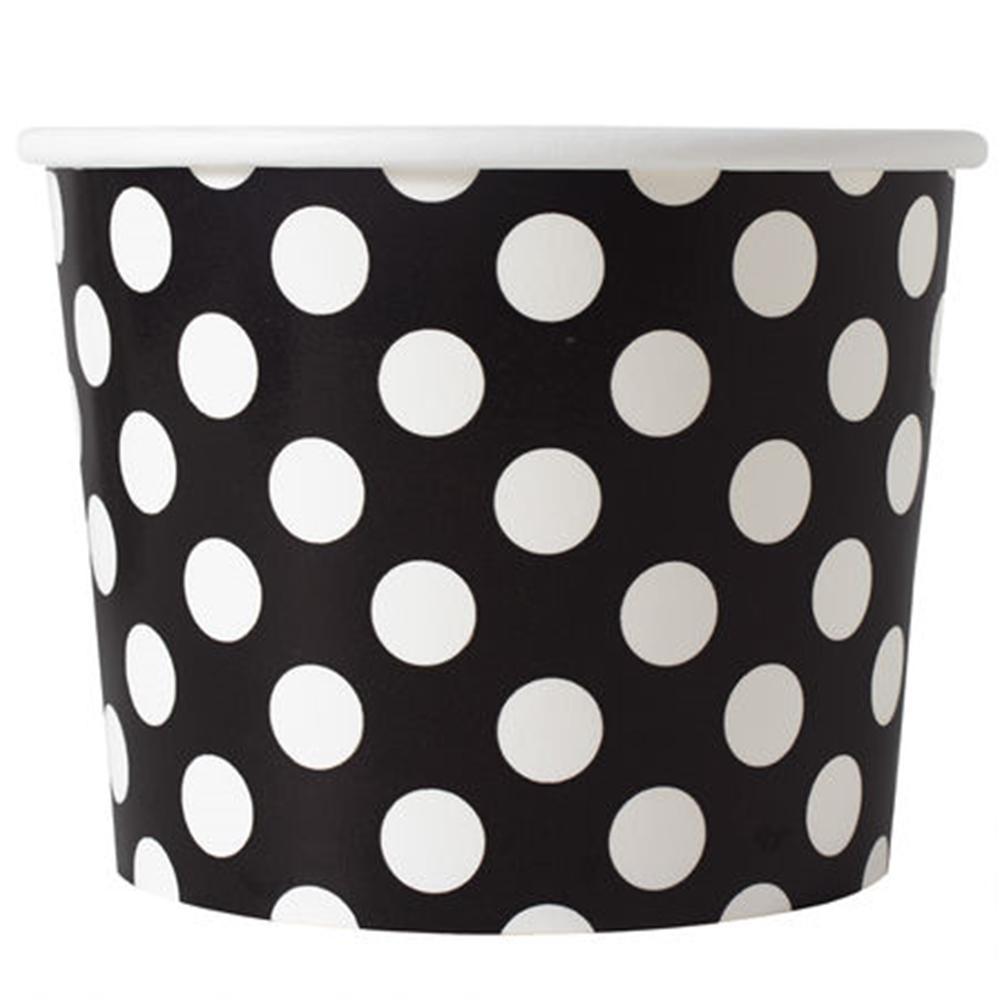 UNIQIFY 12 oz Red Polka-Dotted Ice Cream Cups