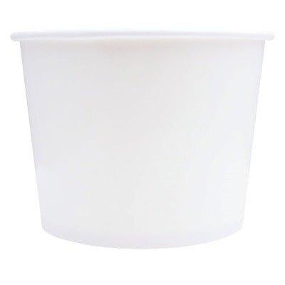 MT Products 12 oz White Paper Soup Cups with Vented Paper Lids - Set of 20