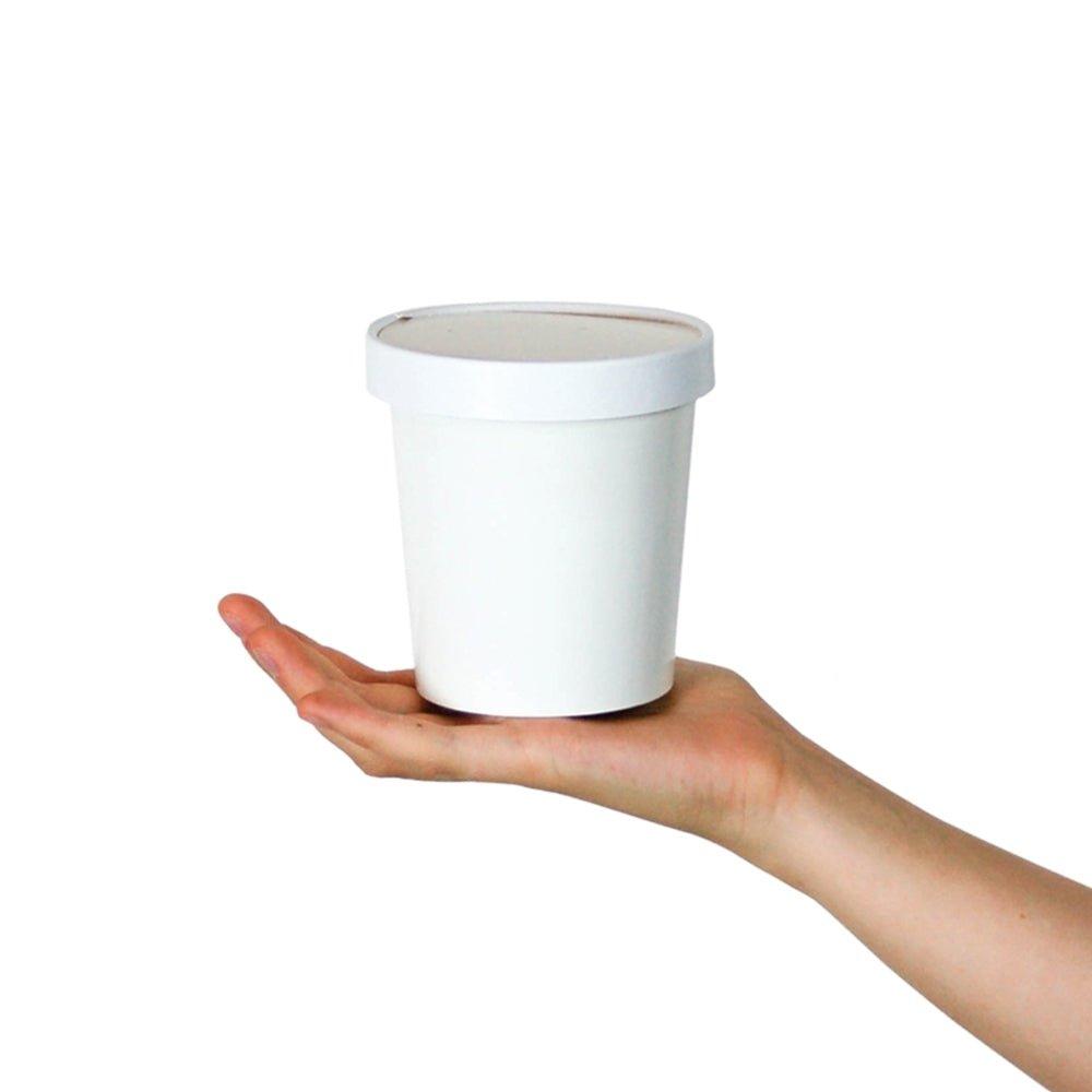 16 oz Tall White Heavy Weight Paper Food Container Bulk | 1000/Case