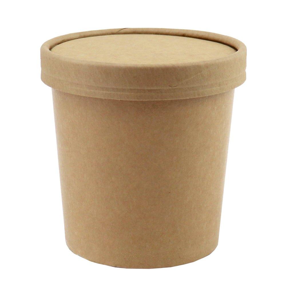 32oz Kraft To Go Quart Containers 250ct With Matching Non Vented Lids -  Frozen Solutions