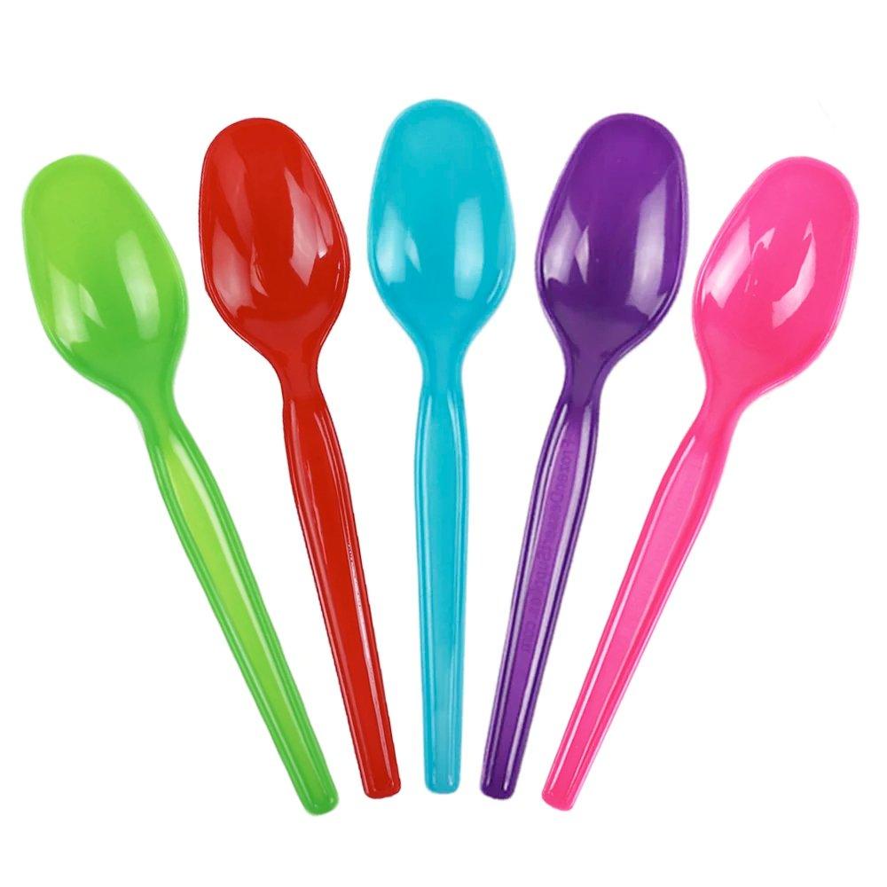 UNIQIFY® Mixed Colors Heavy Duty Ice Cream Spoons