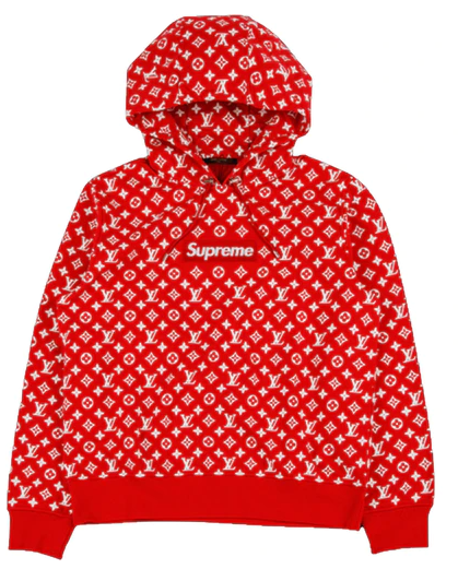 lv supreme hoodie red