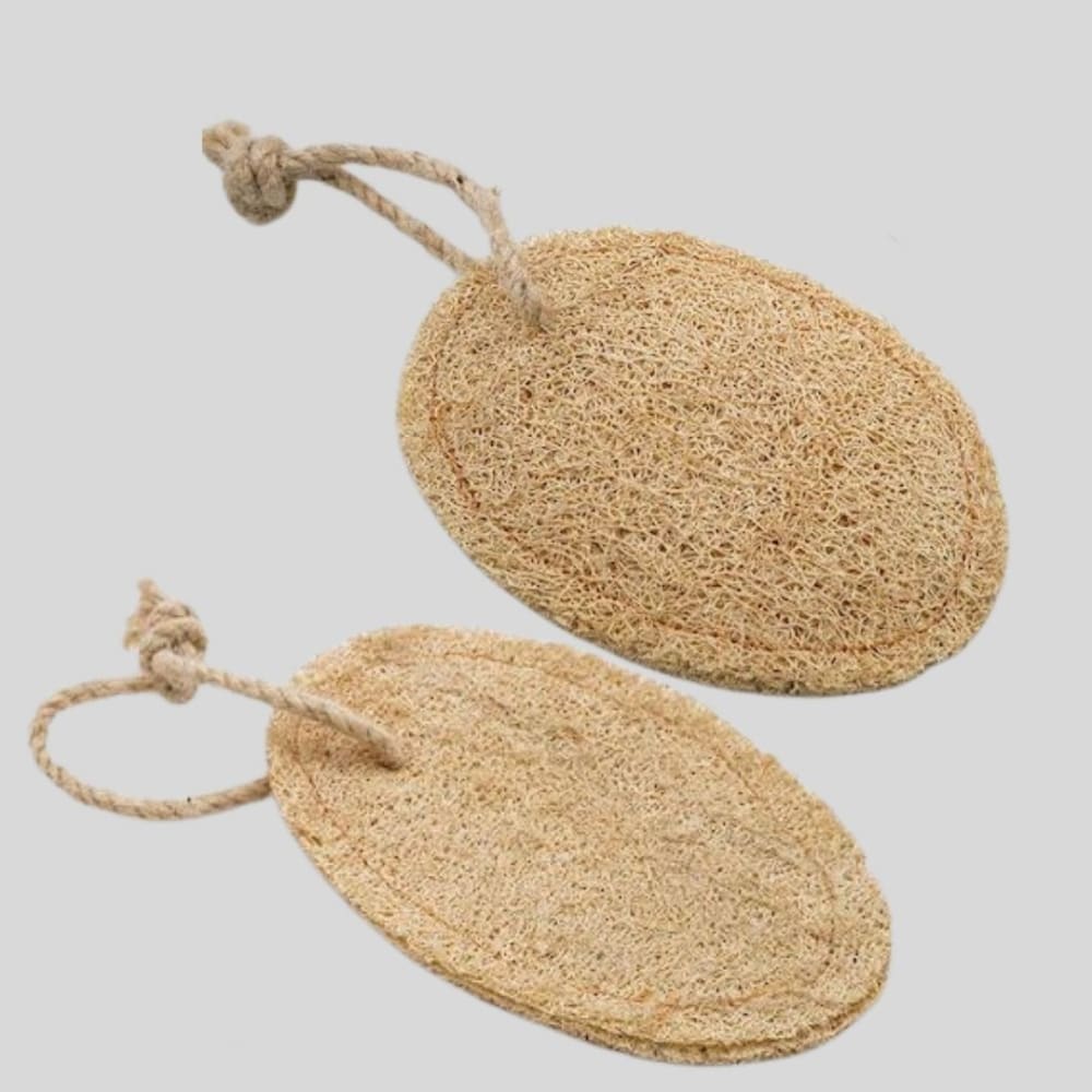 Natural Loofah Body Scrubber- Pack of 2 - Oval - Personal 