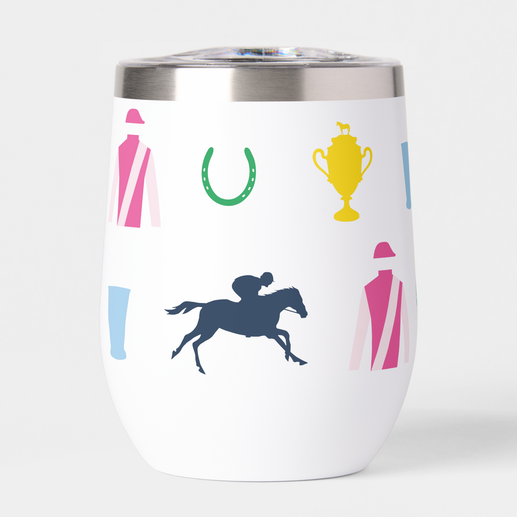 preppy derby party wine tumbler