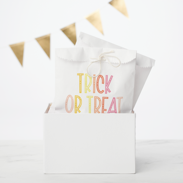 trick or treat bags, personalized treat bags, zazzle made, Meredith Collie paper, preppy halloween