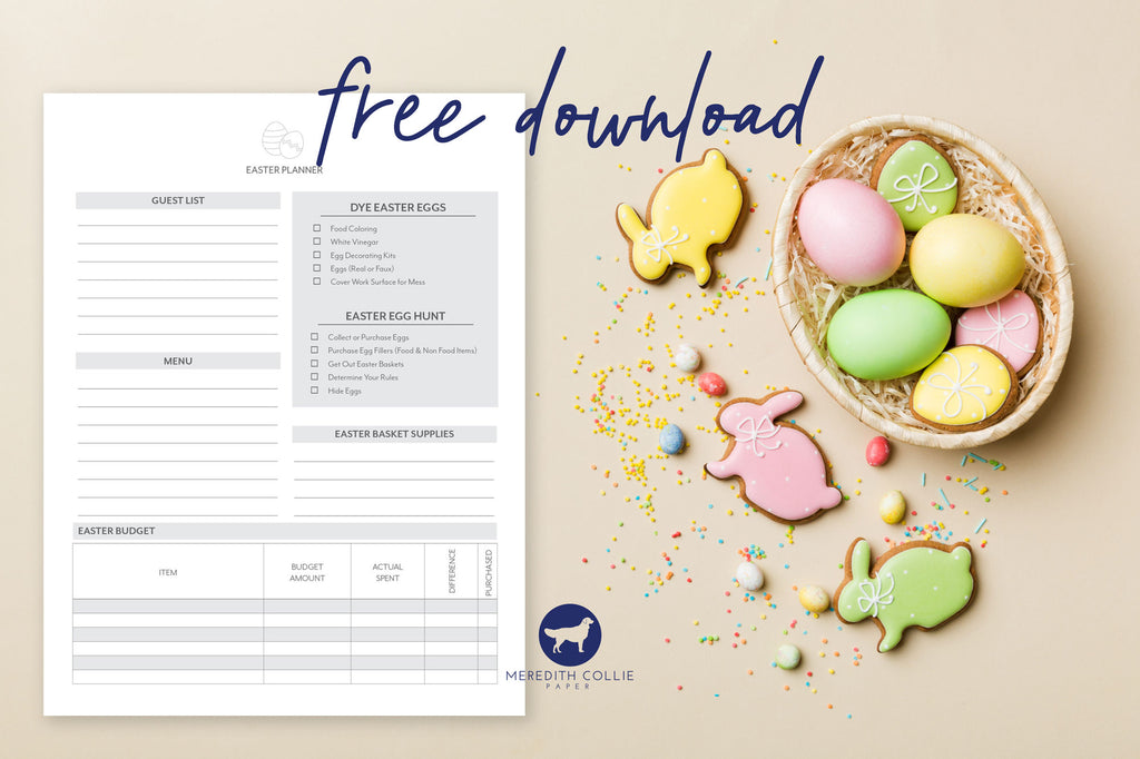free printable easter planner page