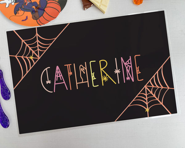 personalized halloween placemat, spooky letters, halloween gift for kids