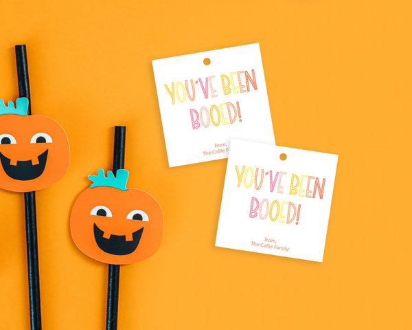 you've been booed, preppy halloween gift tags