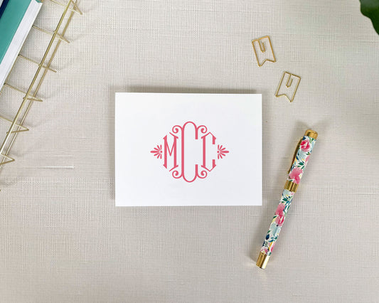 Elegant Single Initial Monogram Folded Note Cards – Meredith