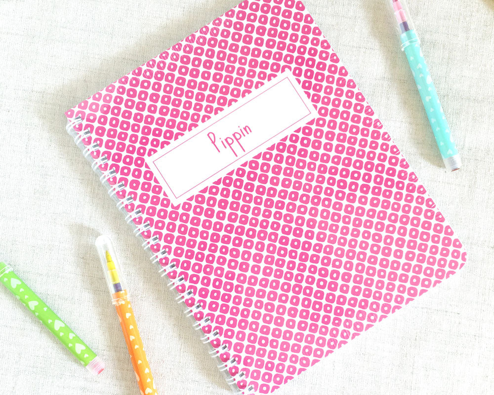 preppy pattern personalize sketchbook or notebook for children