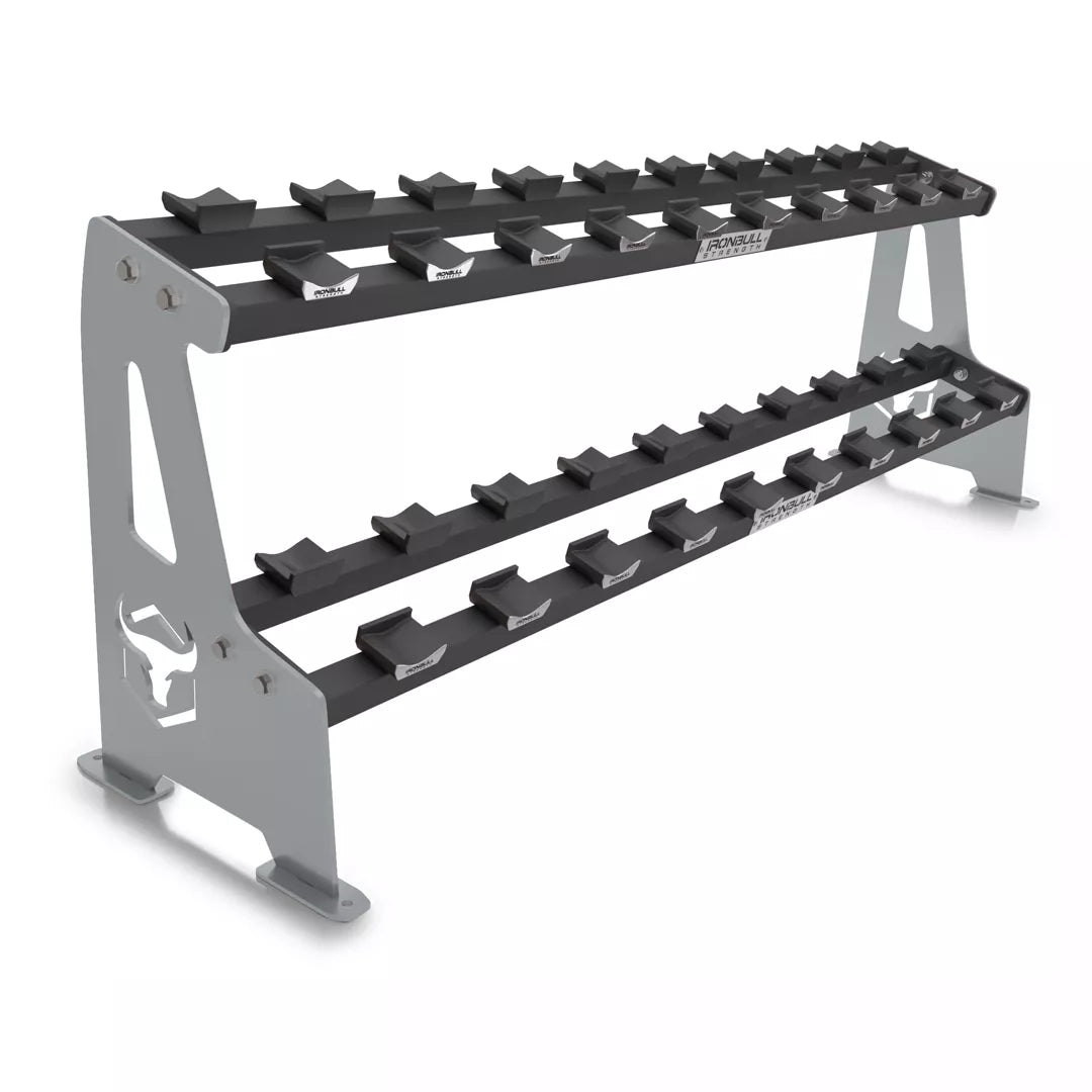 2-Tier Commercial Dumbbell Rack - Telegrey